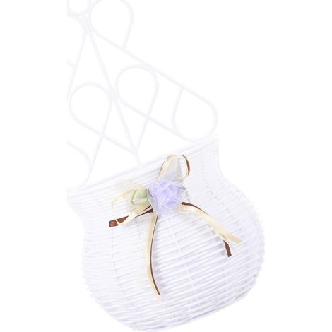Panier à fleurs suspendu de style rustique Milisten, design en rotin tressé (1/5)