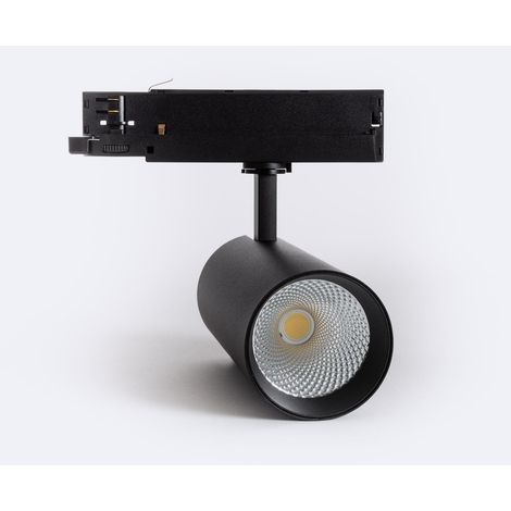 Spot LED sur Rail Triphasé 40W Carlo Noir 5000K Blanc froid (1/5)