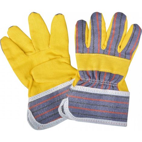Outils Et Nature – Gants jardinage enfant taille 18cm – Coton respirant jaune vif – Préhension optimale pour bricolage et jardinage – Convient à partir de 4 ans (1/2)