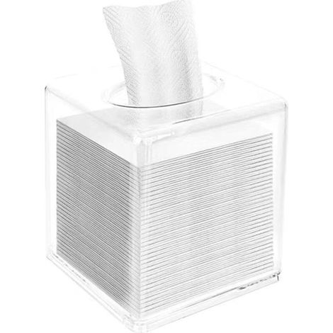 Quadratische Acryl-Taschentuchbox CCYKXAA, transparente Acryl-Serviettenbox, für Esszimmer und Badezimmer (1/4)