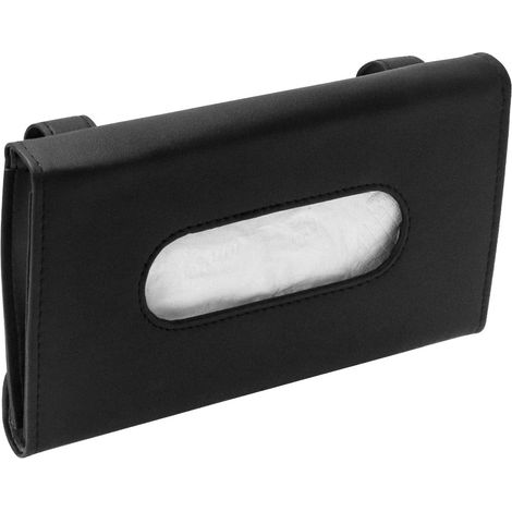 Porte-serviettes en papier de voiture pare-soleil de voiture porte-serviettes en papier pare-soleil porte-serviettes en cuir PU sac en papier support de boîte noir (1/2)