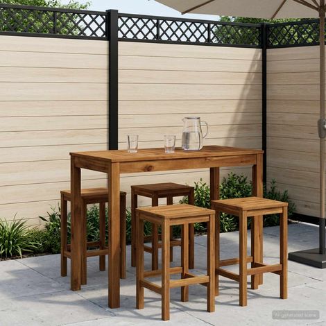 vidaXL Mesa de Bar para Jardín Natural 108,5 x 55 x 105 cm (1/5)