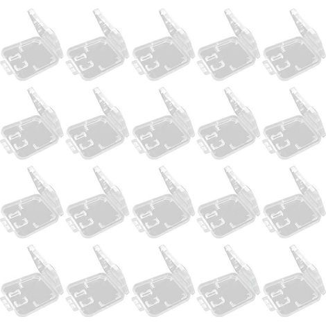 Lot de 20 étuis de rangement transparents en plastique pour cartes mémoire SD/T-Flash (1/4)