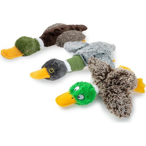Best Pet Supplies Interaktives Hundespielzeug, knittert und quietscht, für kleine und mittelgroße Hunde - Stockente, S (1/5)