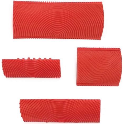 4pcs Imitation Wood Grain Painting Tools Rubber Paint Rollers DIY Wall Texture Tools Wood Grain Effect DIY Wall Decoration Tool,7.2.2/9/13/15cm