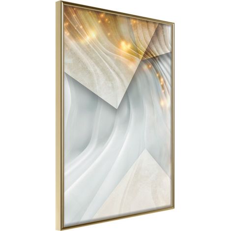 Affiche Murale Encadrée "Wavy Surface" 21 x 30 cm Or