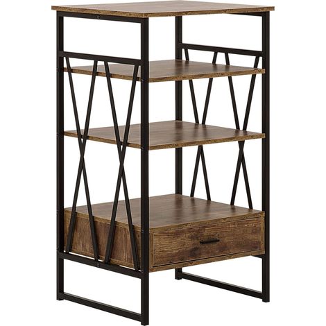 3 Tier Shelving Unit KEENE 101 cm Dark Brown (1/5)