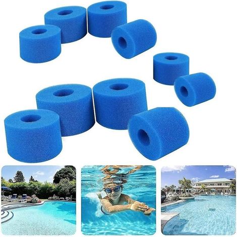 lot De 10 Cartouches Ponge Pour Bestway Filtre De Piscine , Type Vi Pour Piscine Compatible Avec Bestway 58383 Les Filtres, Rutilisables (1/5)
