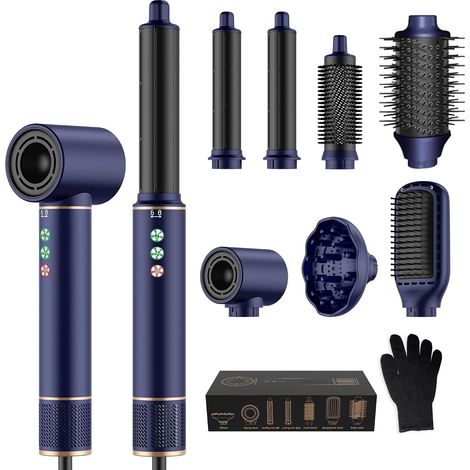 Hair Air Styler 7 in 1 Hair Styler with Hair Dryer 110,000 rpm 20 M/S for Quick Dry, Airstyler with Air Curler, Volumising, Light and Quiet (1/5)