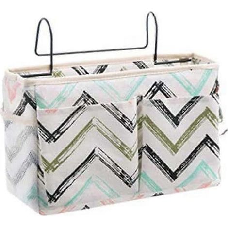 Panier de rangement suspendu de chevet, boîte de rangement multifonctionnelle adaptée aux lits superposés et aux barrières de lit de dortoir, peut contenir des lunettes, des livres, des téléphones por (1/5)