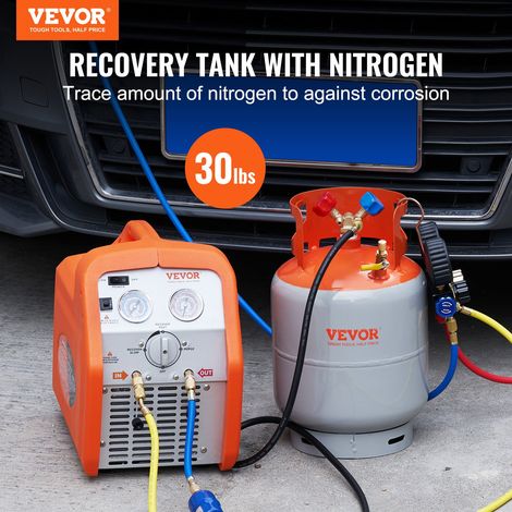 Récupération de réfrigérant Récupération Réservoir cylindrique de 13,6 kg Valve en Y évaluée pour liquide de 400 PSI