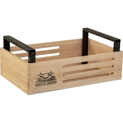 Cesto de madera marrón 33x21x9/13
