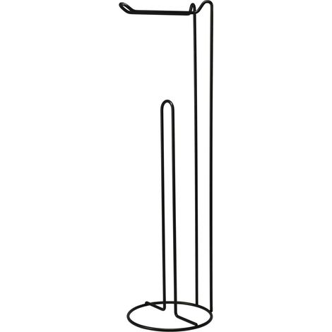 Toilettenpapierhalter, Metall, schwarz, 54 cm