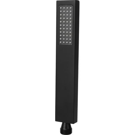 Pommeau de douche carré plat G1/2, douchette en cuivre massif pour salle de bain (noir mat) (1/5)