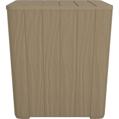 Table de jardin Table d'extérieur avec couvercle amovible marron polypropylène (1/5)