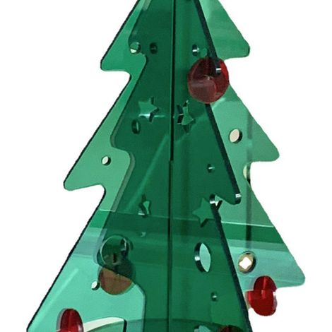 Kit de sapin de Noël en acrylique à monter soi-même, mini sapin de table facile à installer, idéal pour décorer un cadeau (80 x 110 mm). (1/5)