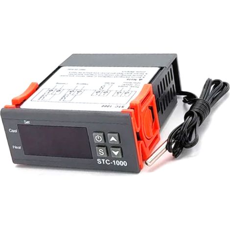 Thermostat STC-1000 110V-220V Mexique, régulateur numérique à écran digital pour aquarium, écloserie fruits de mer, contrôleur de température microprocesseur avec interrupteur (1/5)