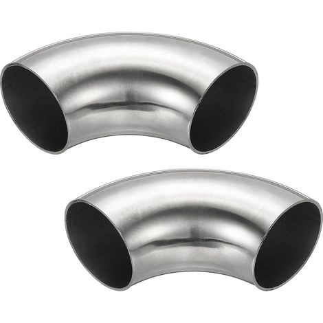 2pcs Coude À 90 Degrés Mandriné, 60mm OD En Acier Pour Échappement Raccord De Tuyauterie Inoxydable 304 Main Courante Escalier HVAC - 45mm (1/5)
