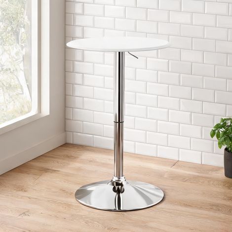 Table de bar branco en pU e Ferro Cromado 63 x 63 x 93 cm (1/5)
