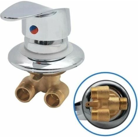 Mitigeur Cabine de Douche Robinet de douche en laiton Inverseur de sortie Robinet mitigeur de douche chrom Connecteur G1/2 Mitigeur d'eau froide et chaude de douche pour salle (1/5)