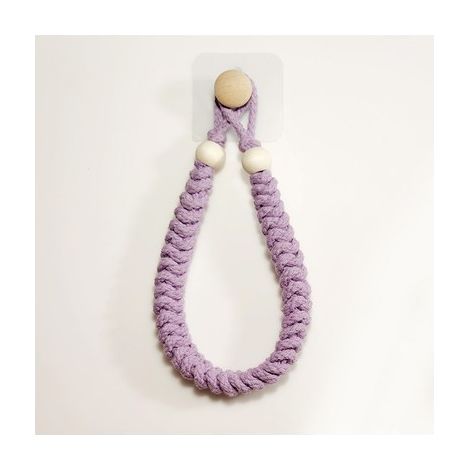 1 Pcs(Purple) Rope Towel Holder Bathroom Paper Holder Toilet Roll Holder Retro Jute Rope Wooden Towel Rack for Bathroom Kitchen