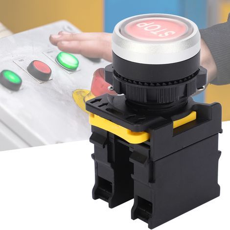 Stopptaste, wasserdichter Not-Aus-Drucktaster, selbstrückstellende Handwerkzeuge, 10 A AC 220 V (1/5)