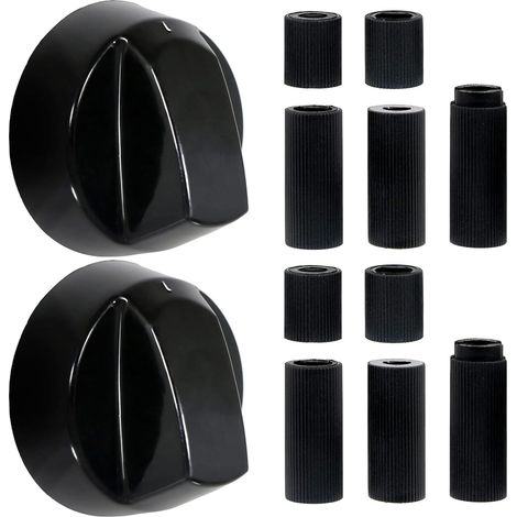 Lot de 2 Bouton Plaque de Cuisson,Bouton Gaziniere,pour Presque Toutes les Plaques de CuissonBouton Cuisiniere Universel, four Cuisinière à Gaz,Avec 10 Adaptateurs