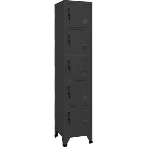 Schließfachschrank Anthrazit 38x40x180 cm Stahl