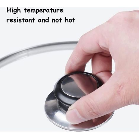 Bouton de Couvercle - Acier Inoxydable et Bakélite - Pour Couvercles en Verre ou en Acier Inoxydable - 2 Pièces (1/5)