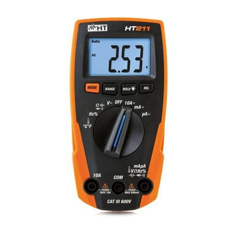 HT Instruments HT211 Multimètre numérique CAT III 600 V Affichage (nombre de points): 4000 W090281 (1/2)