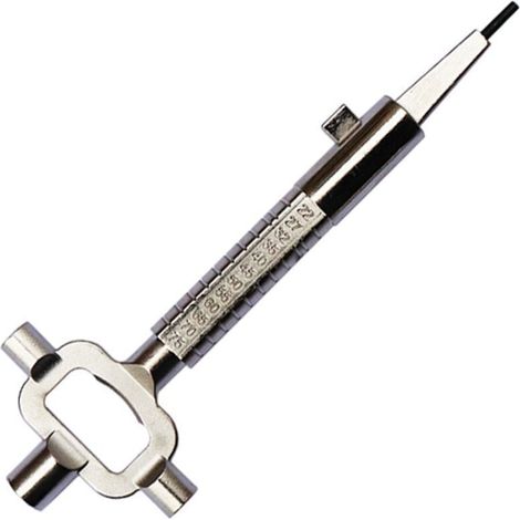 Clé De Construction, Clef Carré, Clef Passe Partout, Avec Échelle De Mesure De La Longueur Des Cylindres (1/4)