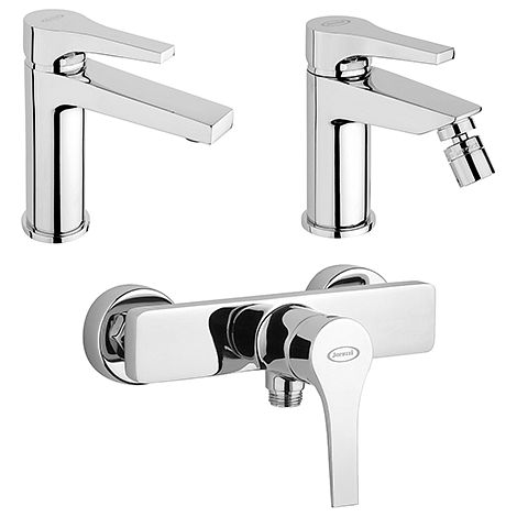 Set Rubinetti Jacuzzi per lavabo e bidet senza scarico e doccia esterno serie Moonlight cromato (1/5)