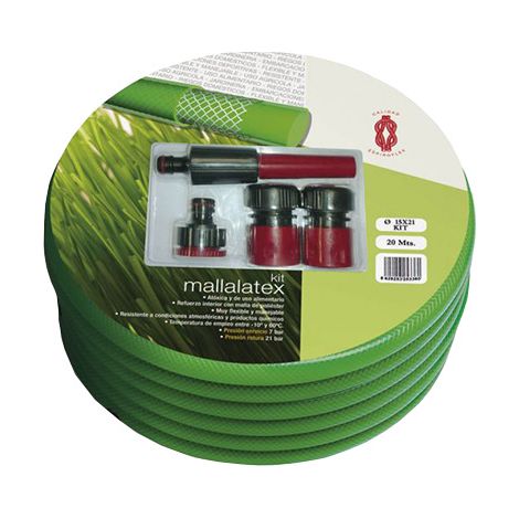 Set de 15 metros de manguera con accesorios 15x21mm mallalatex espiroflex (1/2)