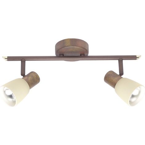 BRILLIANT lampe Luca spot tube 2 flg vieux cuivre / champagne 2x R50, E14, 40W, adapté aux lampes à réflecteur (non incluses) Échelle A ++ à E Têtes pivotantes (1/3)