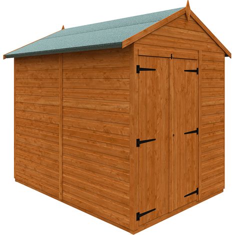 8 x 6 Feet Flex Apex Double Door Windowless 12mm Flex - Solid Wood/Softwood/Pine - L238.8 x W175 x H213.5 cm - Burnt Orange