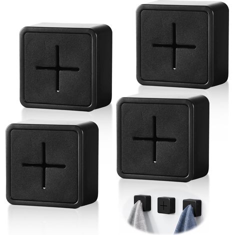 Lot de 4 Pinces À Torchons Autoadhésives, Sans Perçage Porte-Torchons, Crochet Porte-Serviettes de Porte, Porte Torchon Cuisine, Clip ABS, Pour Salle de Bain, Cuisine et Maison (1/5)