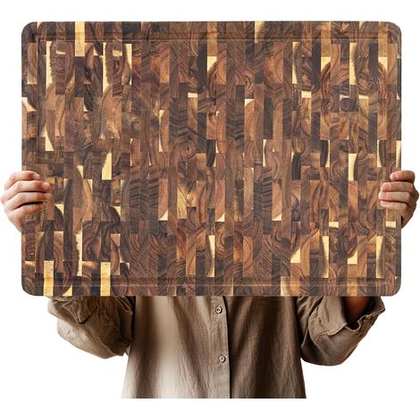 Grande Planche à Découper en Bois d'Acacia (56 x 40,5 x 3,5 cm) (1/5)