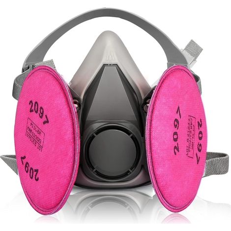 Masque Anti-Poussière Demi-Visage avec Filtre 2097 – Respirateur Réutilisable pour Peinture, Gaz, Travaux Chimiques, Résine Époxy, Ponçage, Construction, Pulvérisation