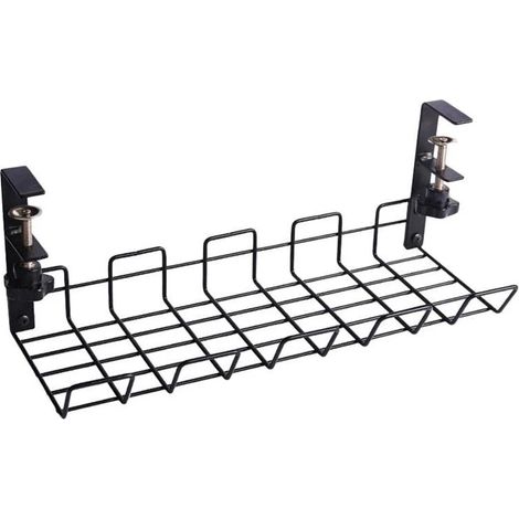 Étagère à panier métallique sous table, support de rangement métallique sous table, plateau de gestion des câbles, organisateur de câbles, panier porte-câbles (1 pièce) (1/5)