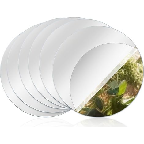Lot de 6 miroirs ronds en acrylique de 15,2 cm - Sans verre - Autocollants muraux autocollants pour salle de classe, salle de bain préscolaire, pratique de l'expression faciale (1/5)