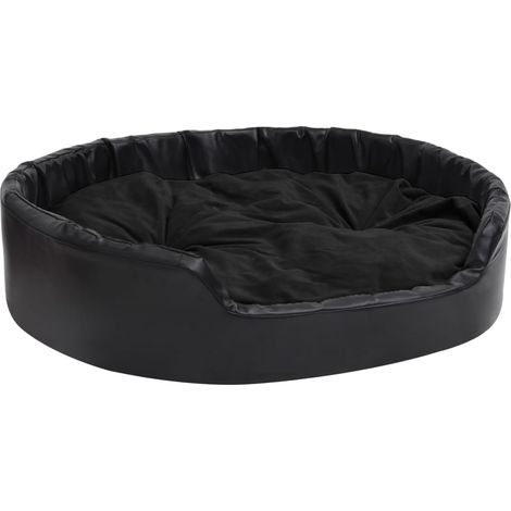 Dog Bed Black 99x89x21 cm Plush and Faux Leather vidaXL