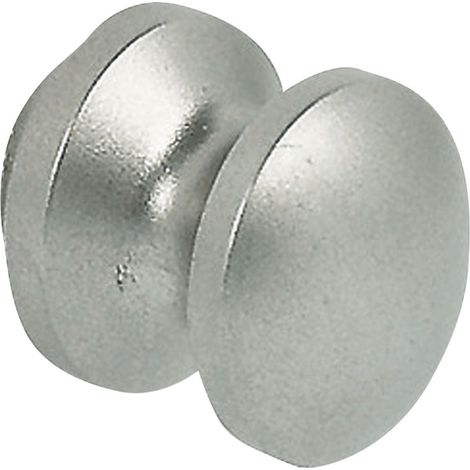 Rosace et Bouton nickelé mat pour épaisseur de porte 16 mm (1/2)