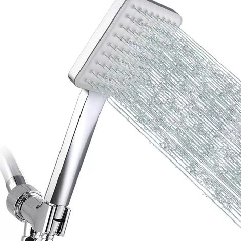 1 Pommeau de douche,6 modes,jet haute pression,tête carrée,flexible acier inoxydable,salle de bain（Q3 : Nouveaux produits pour le mois d'août） (1/5)