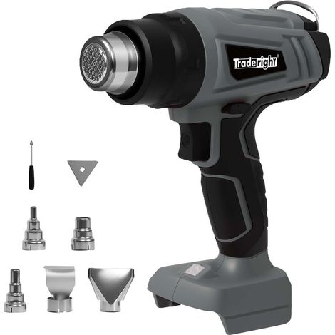 Traderight Hot Air Heat Gun Electric Cordless 21V with 5 Nozzles (No Battery) (1/5)