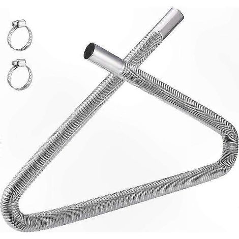 120 cm Edelstahl-Auspuffrohr, Set mit 2 Schellen, 25 mm, kompatibel mit Dieselheizungen, für Generatoren und Standheizungen (1/5)