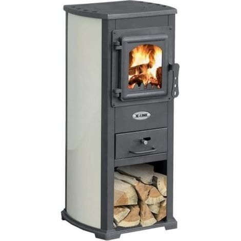 STUFA A LEGNA 5,3 Kw KARMA BEIGE 40x46xH90 cm (1/10)