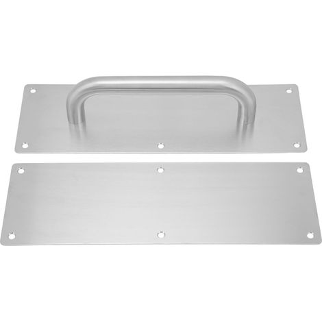 Poignée de porte à tirer/pousser avec vis, en acier inoxydable 304, ovale, blanche, pour bureaux, hôtels et restaurants (1/5)