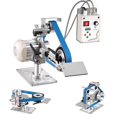 Ponceuse à Bande Stationnaire 762x25,4 mm 550 W Backstand Mini, pour Coutellerie, Métallurgie, Travail Bois, Contrôle Vitesse Variable Continu VFD, avec 2 Modes Meulage, 3 Bandes Abrasives (1/5)