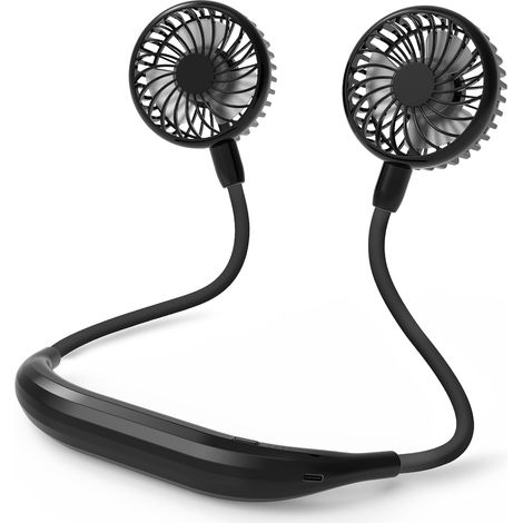 Ventilador portátil de cuello, ventilador USB manos libres ultra silencioso con batería de 2000 mAh, ventilador personal portátil ajustable de 360°. (1/5)