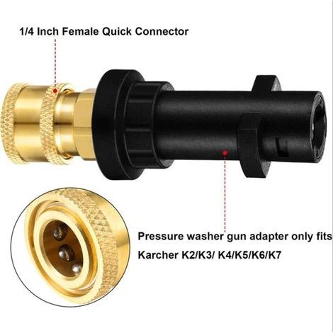 Hochdruckreiniger-Pistolenadapter für Kärcher K-Serie, 1/4-Zoll-Schnellanschluss mit Düsenspitze (1/4)
